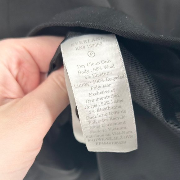 NWOT Everlane The ’80s Italian Wool Blazer in Black - Picture 5 of 5